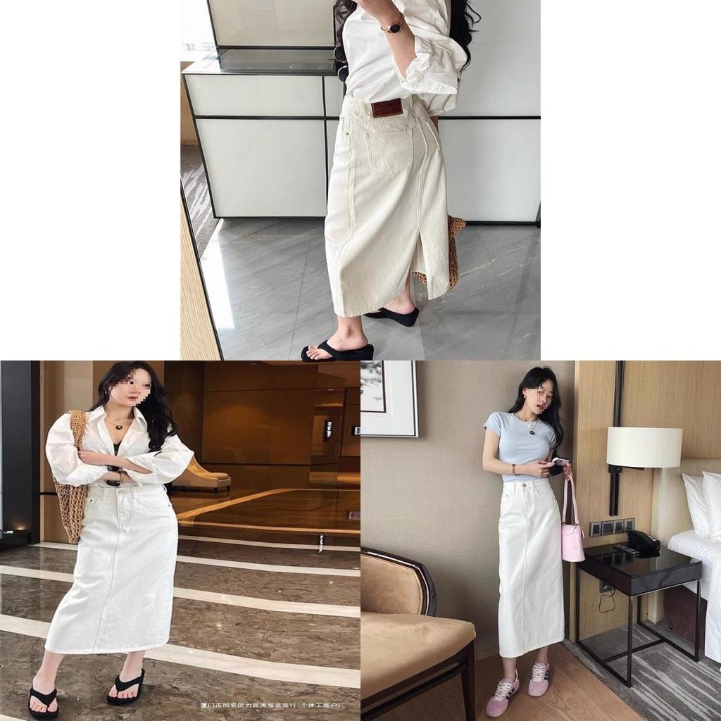 Cotton Blend High Waist Skirt With Zipper For Summer Chic Women