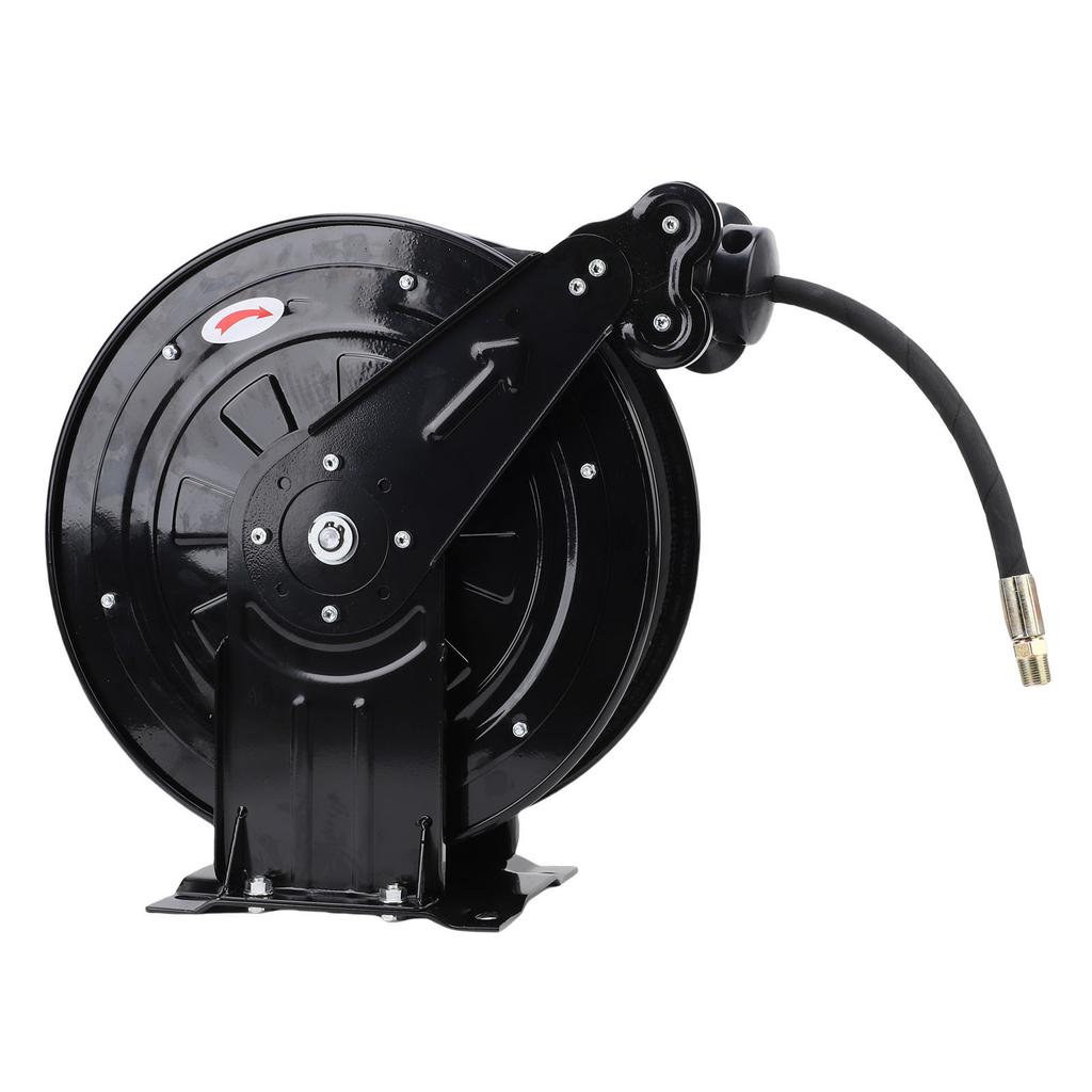 Naviják hadice pro vysokotlaký čistič 3/8 palce X 32,81 stopy Automatické navíjení Odolný zatahovací naviják hadice pro tlakové mytí s 4,9 stopy ing