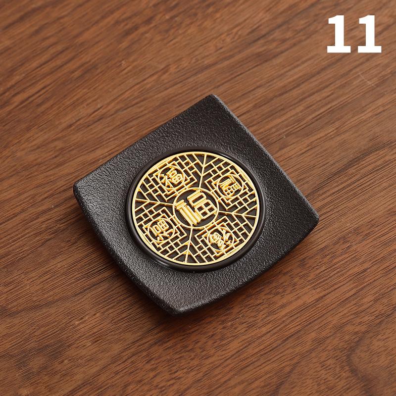 Enamel Chinese Style Coaster Square Non-slip Heat Insulation Tea Cup Mat Tea Ceremony Kung Fu Tea Pads Tea Set Accessories