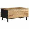  Stolik kawowy, czarny, 80x54x40 cm, lite surowe drewno mango
