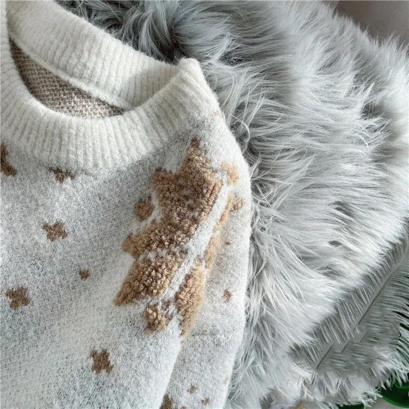 Pullover Damen Locker Oberbekleidung Herbst und Winter Tide Marke Neu Damen und Herren Allround-Casual Lazy Strickpullover