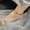 Qiaoen Chinese-Style Agate & Amber Anklet: Hanfu-Inspired Accessories