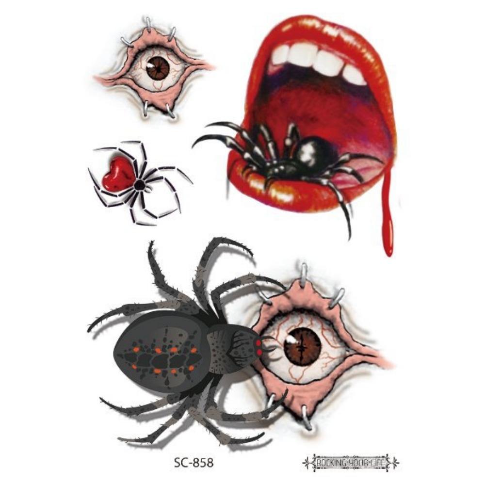 Cadılar bayramı Partisi Geçici Dövmeler Zombi Makyaj Skar Yara Kan Kanama dövme çıkartmalar Çocuklar Kadın Erkek Cosplay DIY Süslemeleri