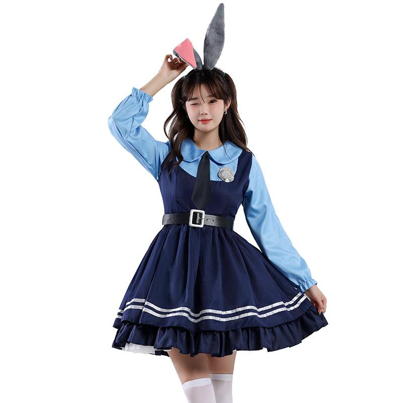 Female Halloween Judy Costume Zootopia Policewoman Judy Cosplay Costume Suit Women's Clothing