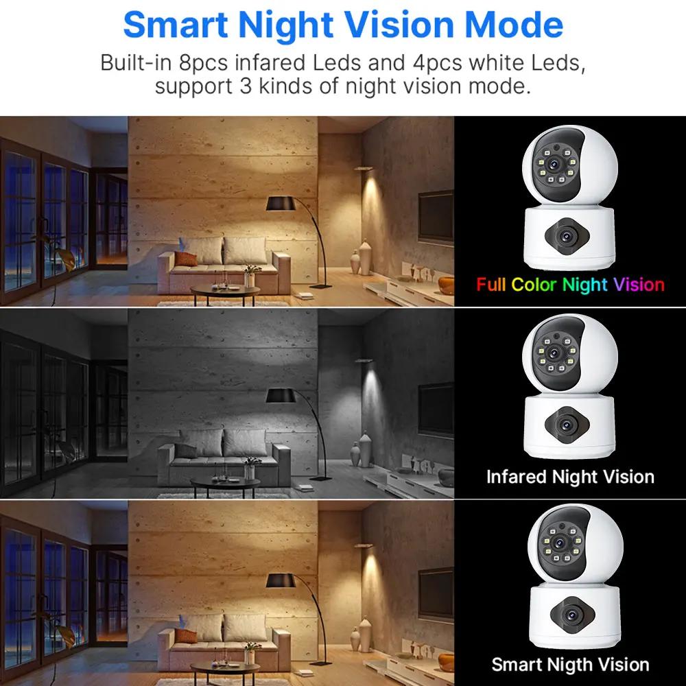 Tuya 8MP 5G Wifi Indoor Lens Baby Monitor Color Night Vision Camera 4k Dual Screen Auto Tracking Video Surveillance