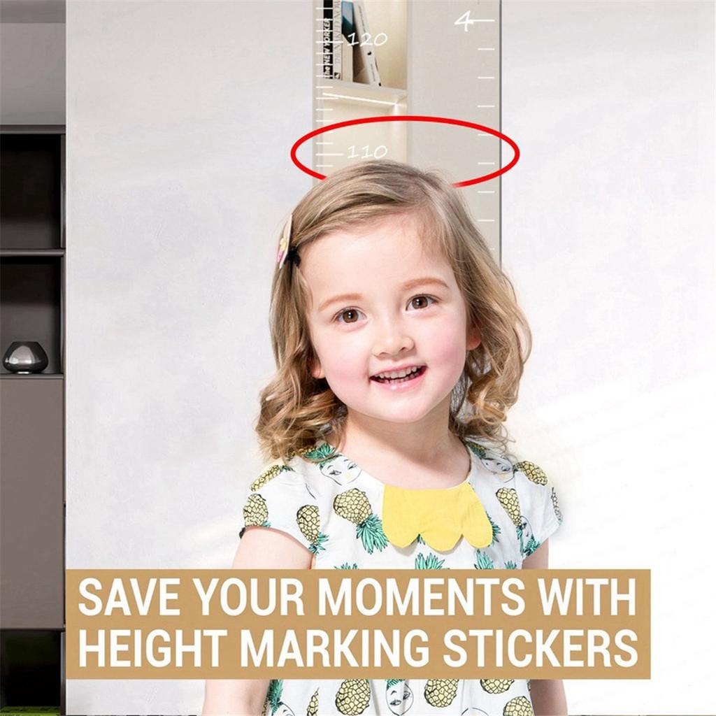 BHBL Acrylic Height Measurement Wall Sticker Growth Chart Mirror Decor Ruler Scale 70-180cm 18x120cm