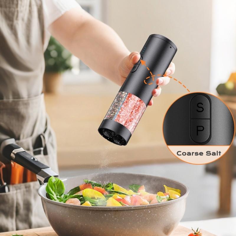 Electric Peppers Mill Battery Power Adjustable Grindings Setting Nonrust Steel Mechanism Variants Kitchens