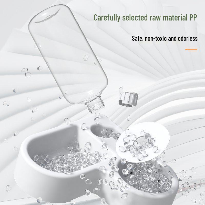 Multi-Pet Double Bowl: Cervical Protection, Anti-Knock Design, Automatic Water Dispenser for Cats, Dogs, and Rabbits