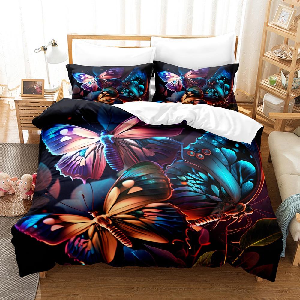Butterfly Bedding Set 3D Women and Girls Duvet and Pillow Covers Full Size Luxury Cover Queen and King Bed Cover Gifts
