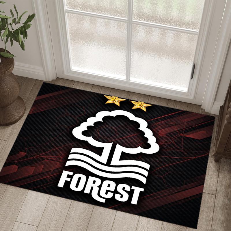 Nottingham Forest Design Kristall Samt Teppich Gemütlich Nicht?Rutschfester Teppich mit Aufdruck für Schlafzimmer Wohnzimmer Eingang