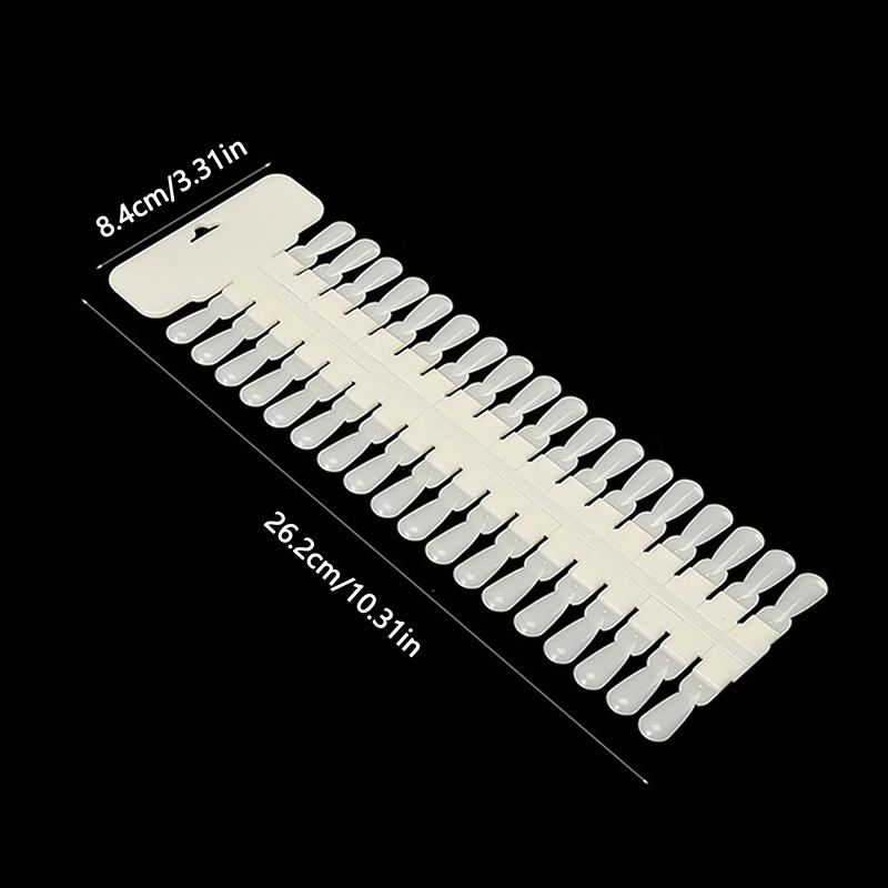 36pcs Natural/Clear Color Card Removable Nail Art Display False Nail Tips Rack Teardrop Design Manicure Gel Polish Practice Tool