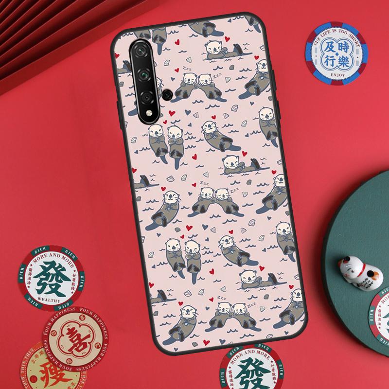 Sea Otter Pattern For Huawei Nova 12s 7i 8i 11i 12i Y73 Y70 Y90 Y60 Y72 Y61 Y91 9 10 SE P30 Pro P40 Lite Case