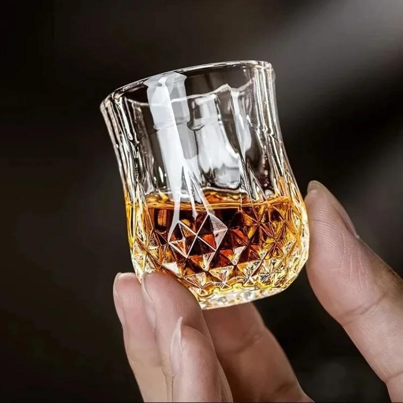 50ml Diamond Shot Glasses Scotch Whiskey Glass Transparent Cocktail Glass Bar Party Small Capacity Beer Glass Cup Home Drinkware