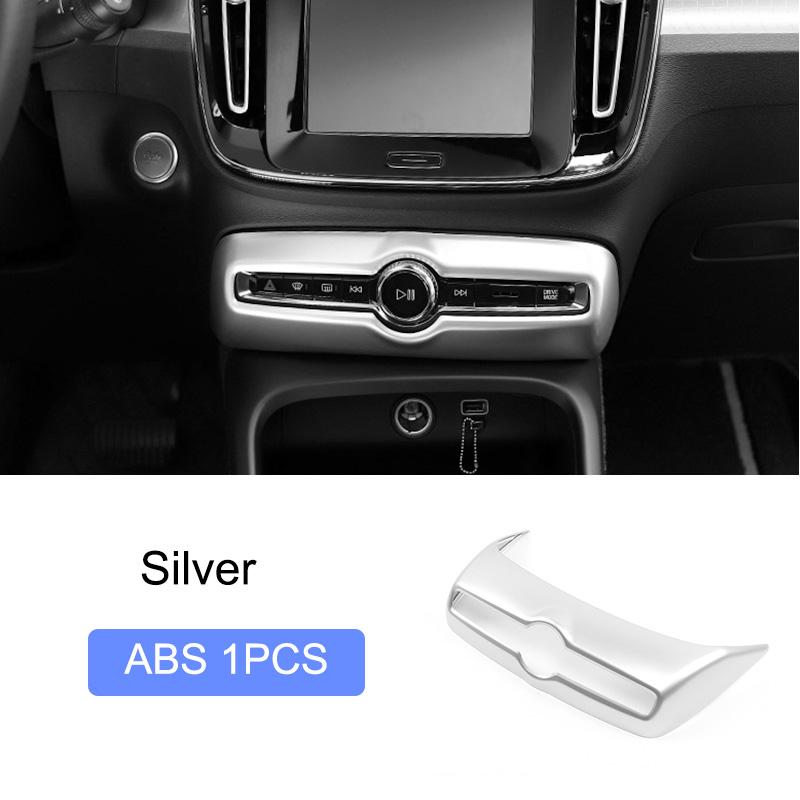 For volvo XC40 C40 EX40 2019-2025 Car Styling Interior Accessories Central Console Decoration Frame Cover Trim Silver Sticker