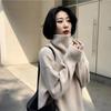 High-End Women's Minimalist Knit Pullover: Solid Color, High Neck Sweater for Early Autumn 2023