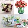 Lifelike 12 Head Artificial Flowers Rose Silk Bouquet For Bridal Weddings And Events