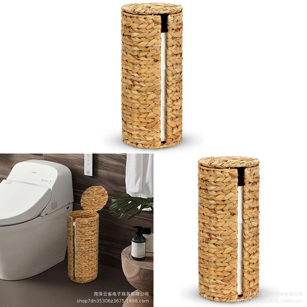 Japanese Style Wicker Tissue Holder With Cover For Home Storage