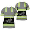 New Work Trucker Safety Uniform 3D Print T-shirts Men's Short Sleeve T Shirt Oversized Streetwear Harajuku Tees Top Kid Clothing