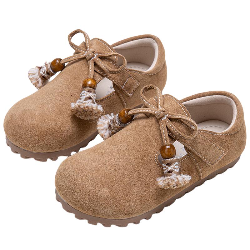 Girls Casual Retro Hook-and-Loop Flat Shoes 34