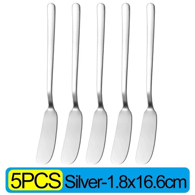 10/1pcs Stainless Steel Long Handle Butter Cheese Bread Jam Cutter Spreaders Spoons Western Food Tableware Kitchen Gadgets 6