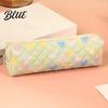 Cute Pen Organizer Heart Print Pencil Case Minimalist Square Pouch