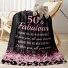 1pc Golden 50th Celebration blanket Soft and Warm for Sofa Office Camping Travel Livingroom Great Gift for Friends and Family Comfortable All Seasons