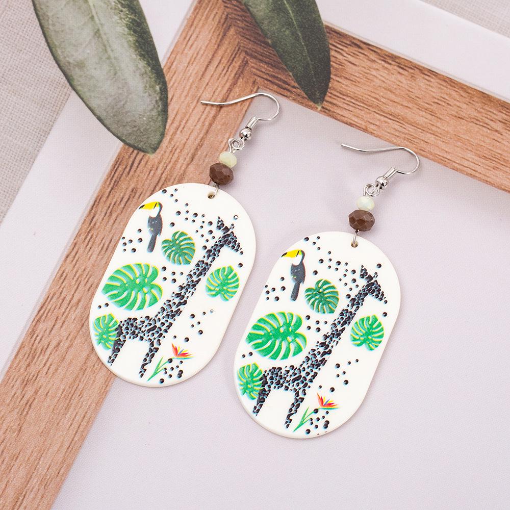 

Korean Fashion Geometric Giraffe Retro Acrylic Earrings