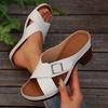 Fashion Round Toe Block Heel Retro Flip-flops Women Summer Open Toe Outward Wear Versatile Soft Sole Non-slip Wear-resistant High Heels