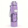 1PC Hedgehog Spiky Animal Print 750ml Color Plastic Sports Water Bottle Leakproof Flip Straw Lid Suitable for Sports Office Home Use