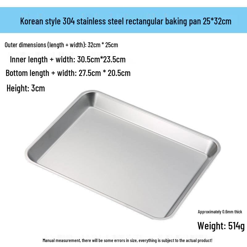 304 Stainless Steel Rectangular Grill and Baking Pan Set with Oil Draining Rack