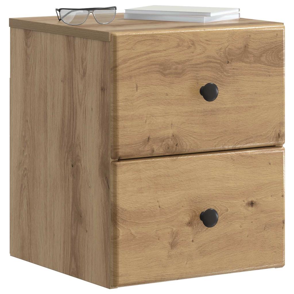 Wall Mounted Nightstand 2 Pcs Artisan Oak 34.5 X 33 X 40 Cm