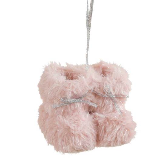 Christmas Boot Ornament Fuzzy Shoes Christmas Tree Hanging Ornaments Soft Plush Winter Boots Pendant for Home Office Decor