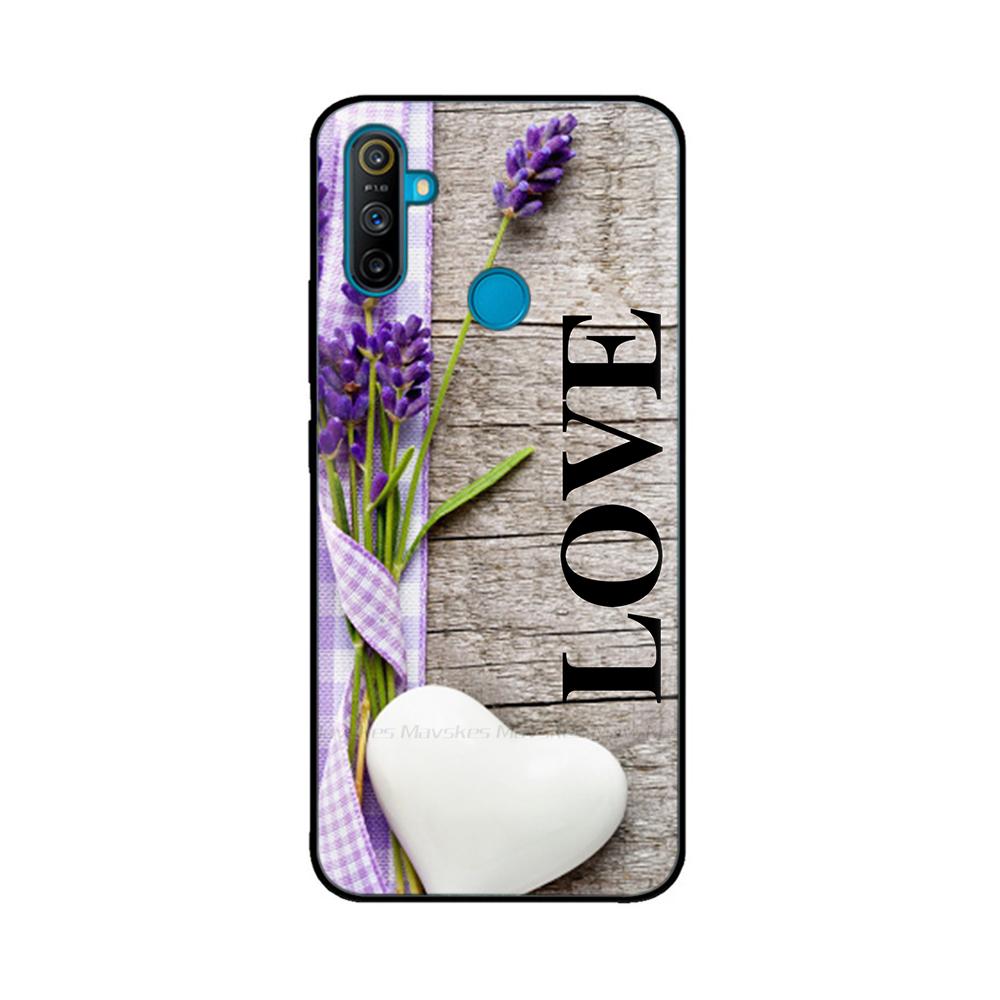 Etui do Realme C3 Miękkie Czarne Silikonowe TPU Wzór Tylna Klapka Do OPPO Realme C3 RMX2020 C 3 RealmeC3 Malowane Etui na Telefon Fundas