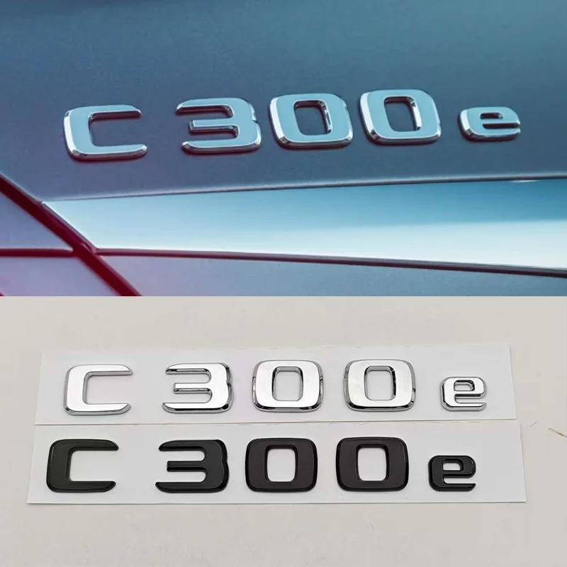 New 3D ABS Chrome Black Car Styling Logo C300e C300de Badge Rear Trunk Emblem Sticker Decals For Mercedes Benz C300e C300de W206 QL1