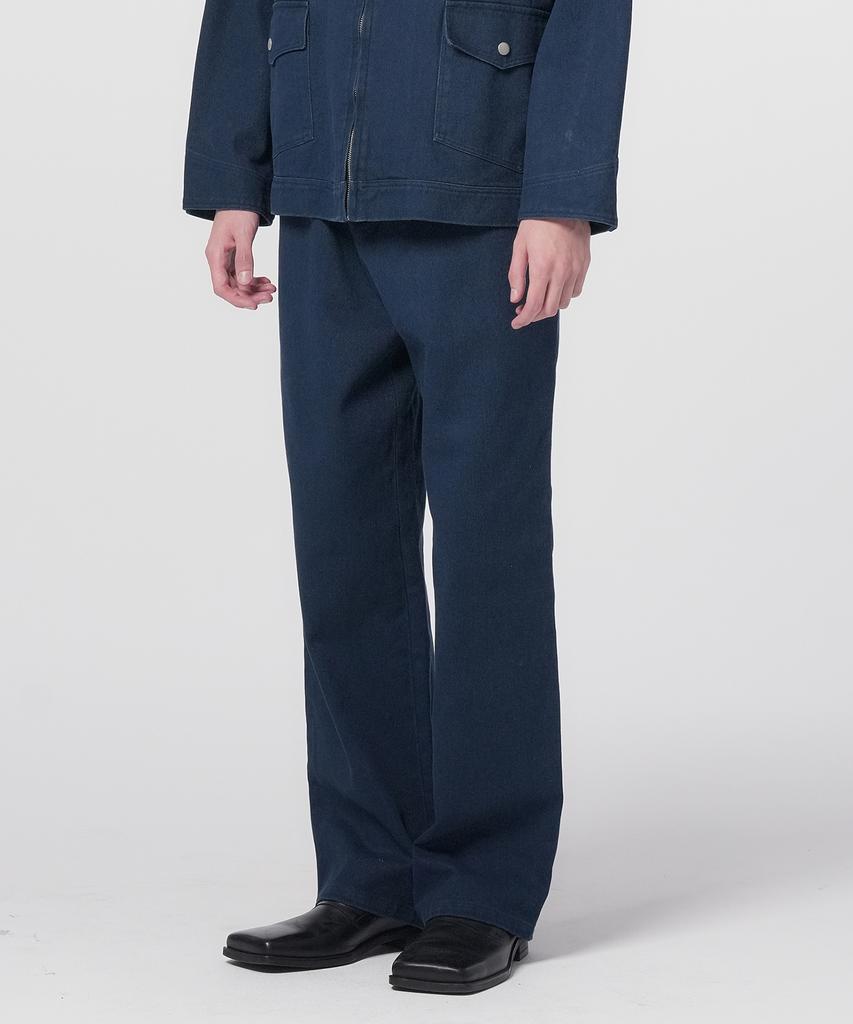 Honguseong Washed Twill Cotton Trousers_Navy