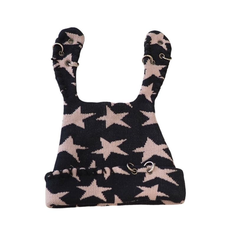 Lovely Bunnies Ear Knitted Hat Star Pattern Winter Hat Outdoor Softable Warm Hat for Winter Warmth