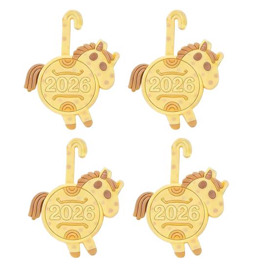 

4 шт. 2026 Підставка під чашку Кінська дупа , термостійка, Рік Коня, дерев яна підставка, для кухонної стільниці, кавової/чайної чашки, прикраса для обіднього столу 3