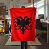 1pc Republic of Albania Print Flannel Blanket, High Quality Comfortable for All Seasons, Home Decor, Warmth and Comfort, Perfect for Christmas Gifts79