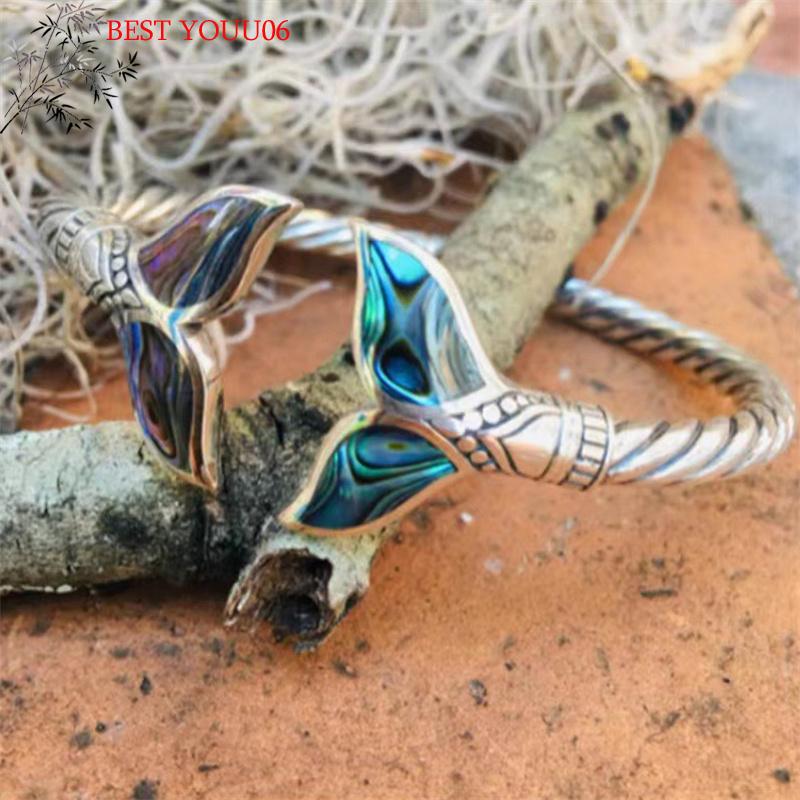 Bracciale a Bangle Colorato Sirena Til per Donne Uomini Retro Regolabile Bracciale per Coppia Hip Hop Punk Festa Regalo di Anniversario