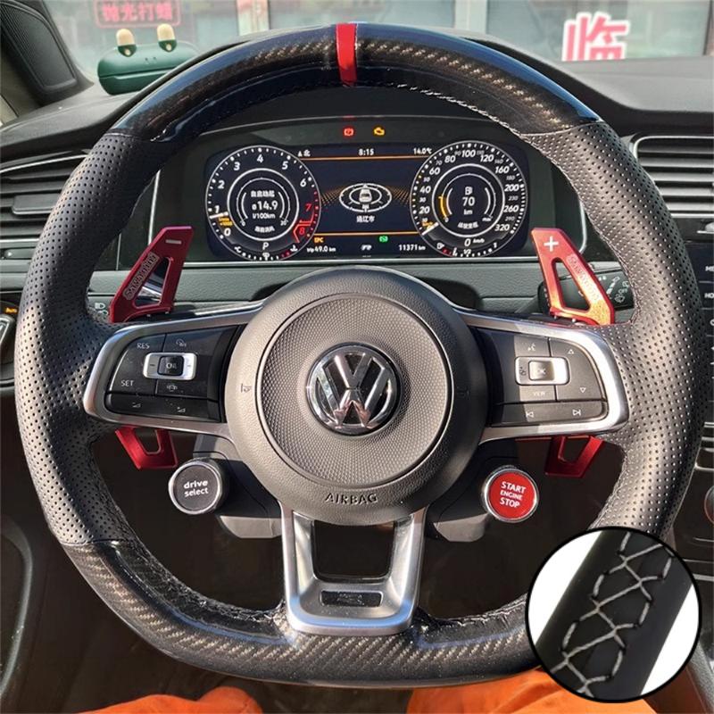 Coprivolante Auto Fibra di Carbonio Pelle Per Volkswagen VW Golf 7 GTI Golf R MK7 VW Polo GTI Scirocco 2015 2016 Interno