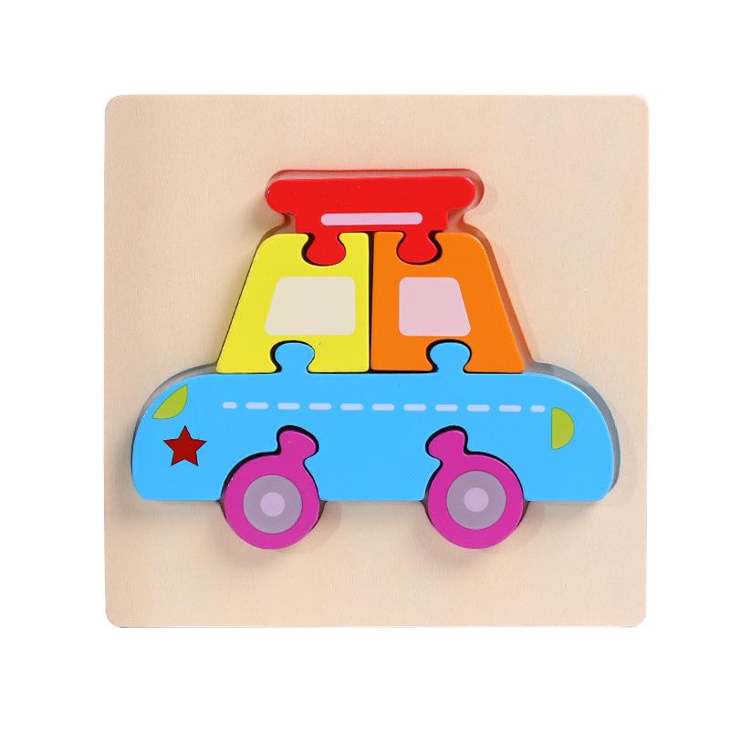 Wooden 3D Three-Dimensional Puzzle Children'S Educational Toys Infant Montessori Early Education Intellectual Development Puzzle Board