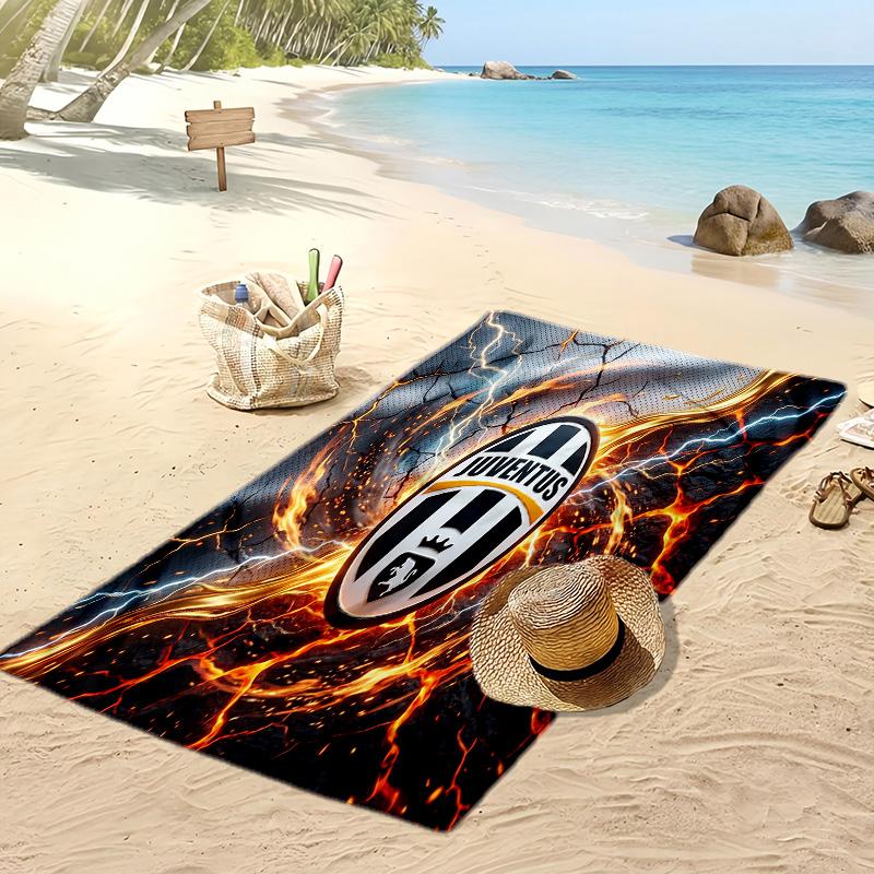 Juventus FC Printed Beach Towel Quick Dry Soft TowelPortable Large Rectangular Beach Blanket for Travel Swimming Pool