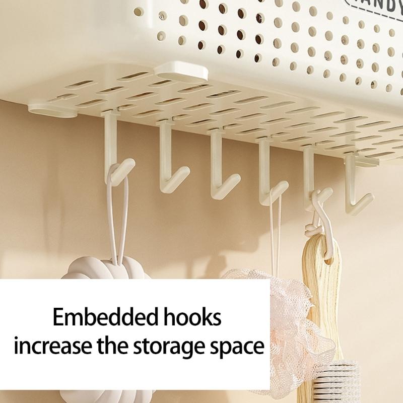 Space Saving Waterproof Wall Shelf for Bathroom Kitchen Easy Installation Multiple Layer Cosmetic Organizers