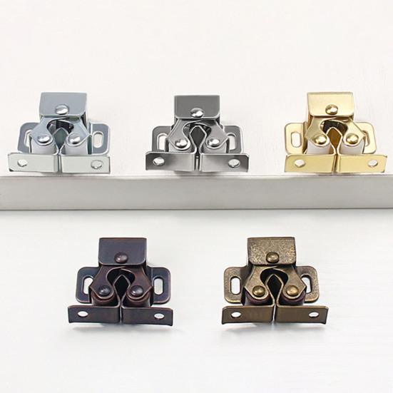 4Pcs Door Touch Beads 0.88mm Thick Card Not Easy to Fade Hardware Hard Two-wheel Spring Buckle Catch for Cupboard