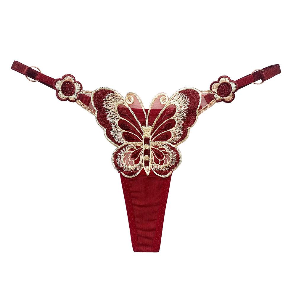 Sexy Spitzen-Tanga für Damen, Schmetterling, niedrige Taille, verstellbare Taille, Höschen 150