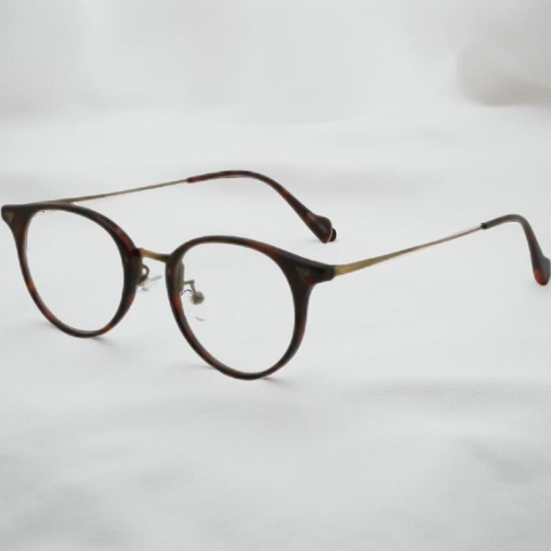 

Vintage two-tone circle glasses for men and women, fashion eyewear Leo-Bronze