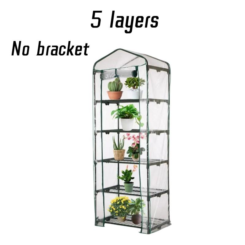 2-5 Tier Walk-in Greenhouse Replacement Cover Flowers Plants Warm for Outdoor Indoor PVC Greenhouse Cover with Zipper - No Shelf