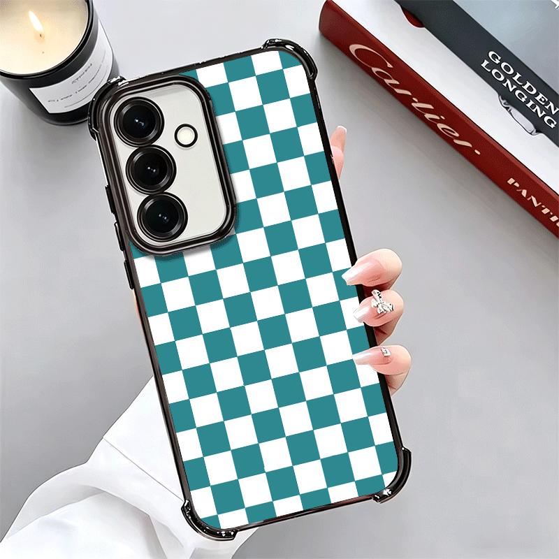 Retro Classic Chess Board Grid Soft Phone Case For Samsung A17 A27 A07 A37 A57 A16 A56 A15 A55 A14 A54 A13 A53 A26 A36 A25 A35 A