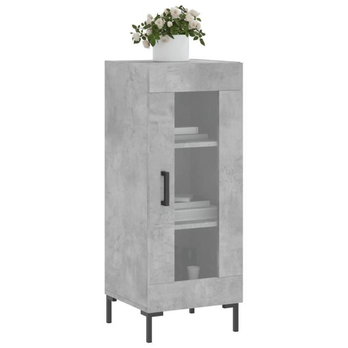 VidaXL Buffet Gris béton 34,5x34x90 cm Bois d'ingénierie 828800