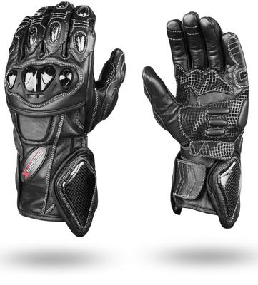 Motorradhandschuhe aus weichem Analin-Rindsleder, belüftet, mit Kevlar gefüttert